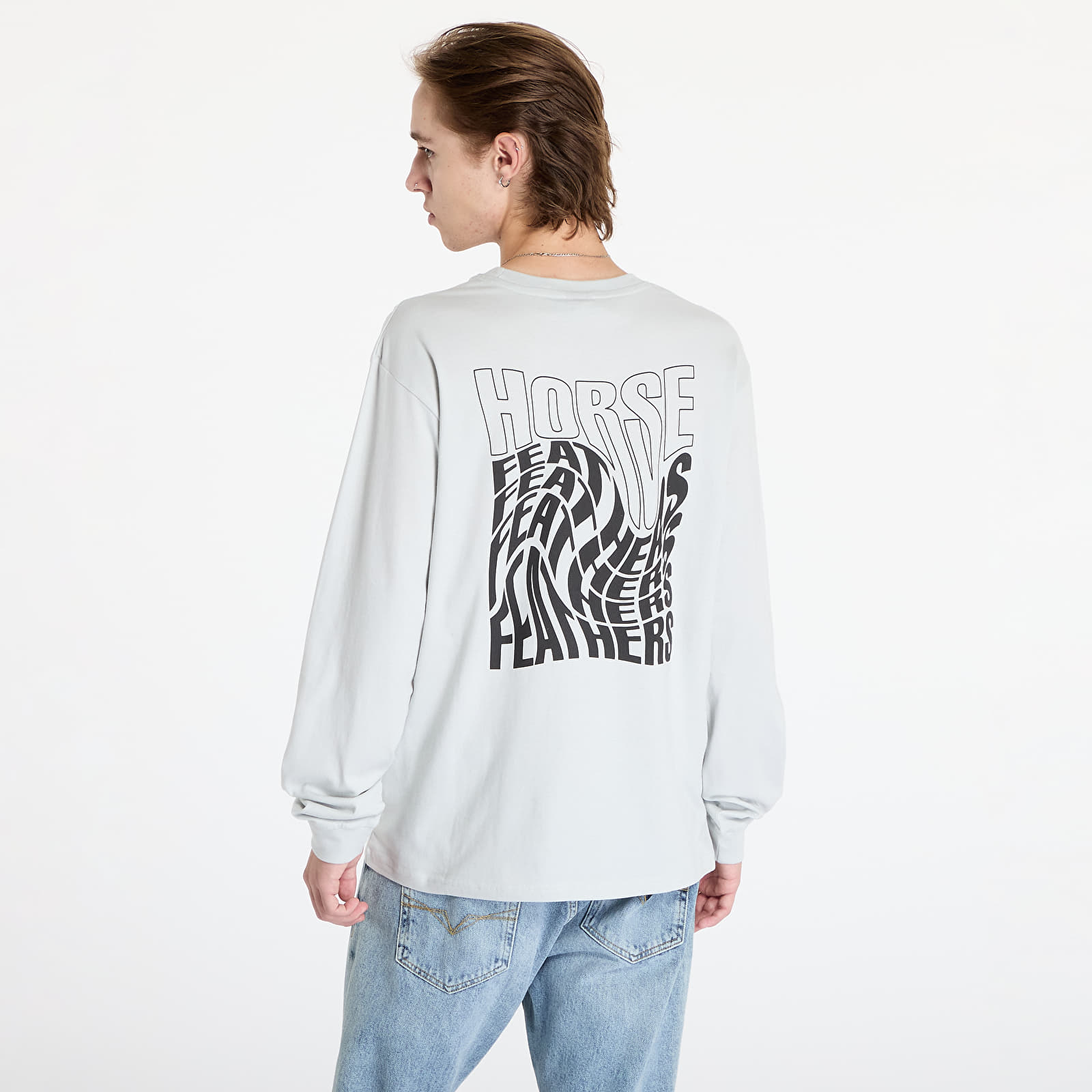 Чоловічі футболки Horsefeathers Distort Long Sleeve T-Shirt Cement