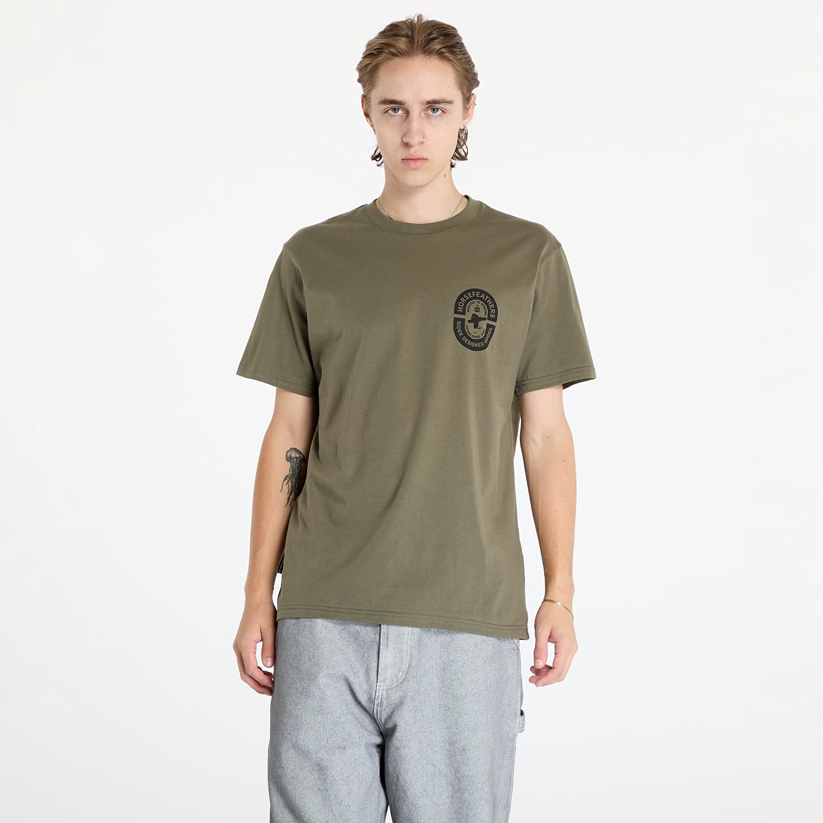 Meeste T-särgid Horsefeathers Powder Badge II T-Shirt Burnt Olive