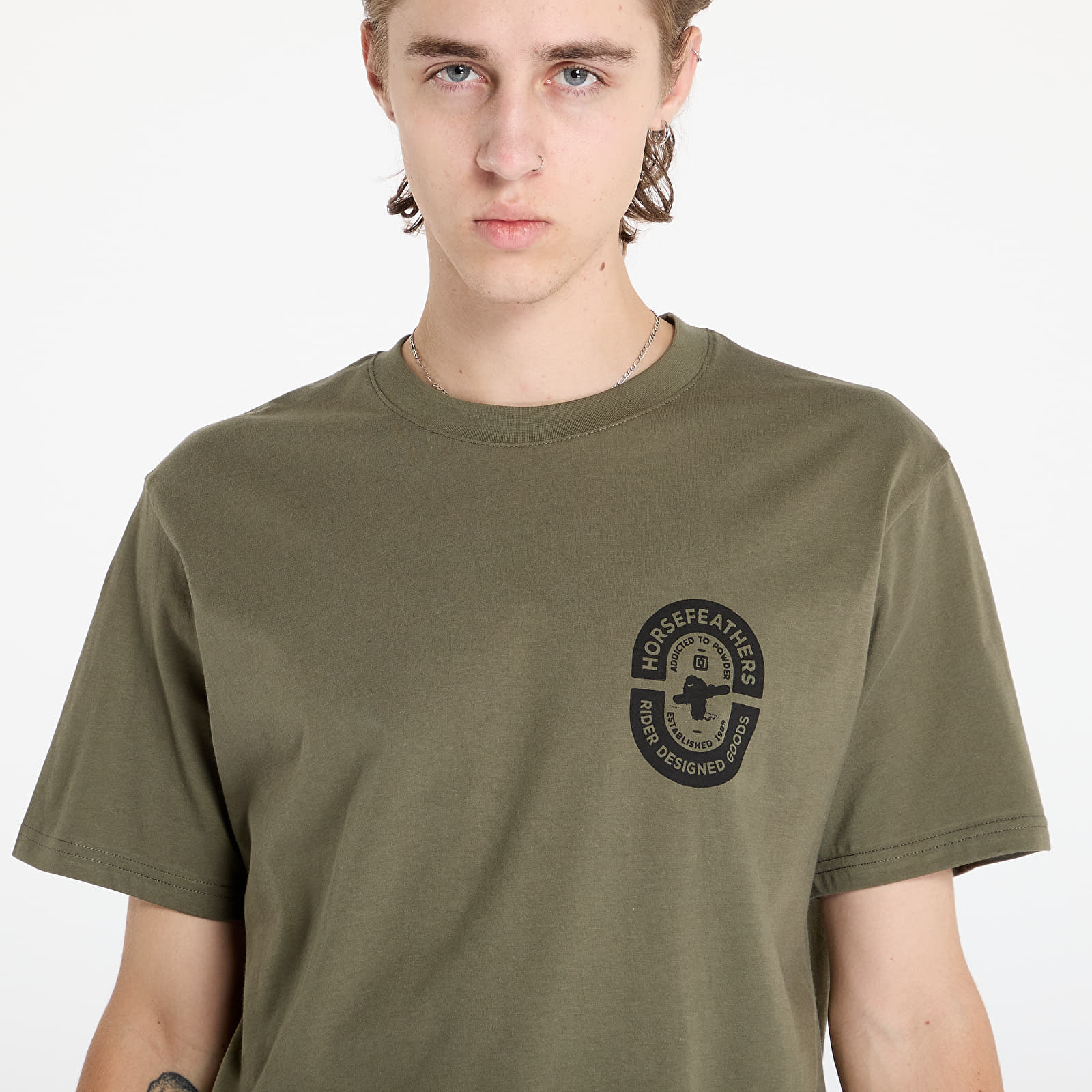 Meeste T-särgid Horsefeathers Powder Badge II T-Shirt Burnt Olive