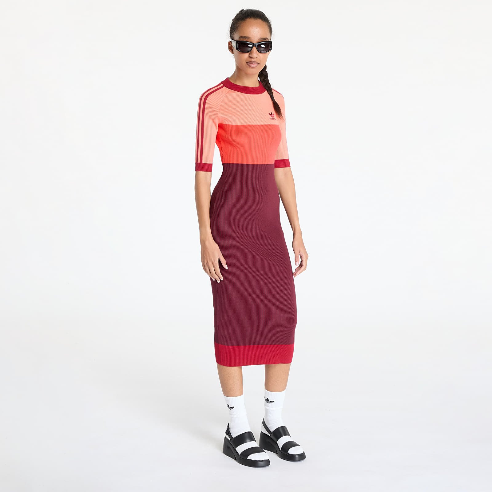 Vestido adidas x KSENIASCHNAIDER Knitted Dress Coral Fusion/ Bright Red/ Shadow Red