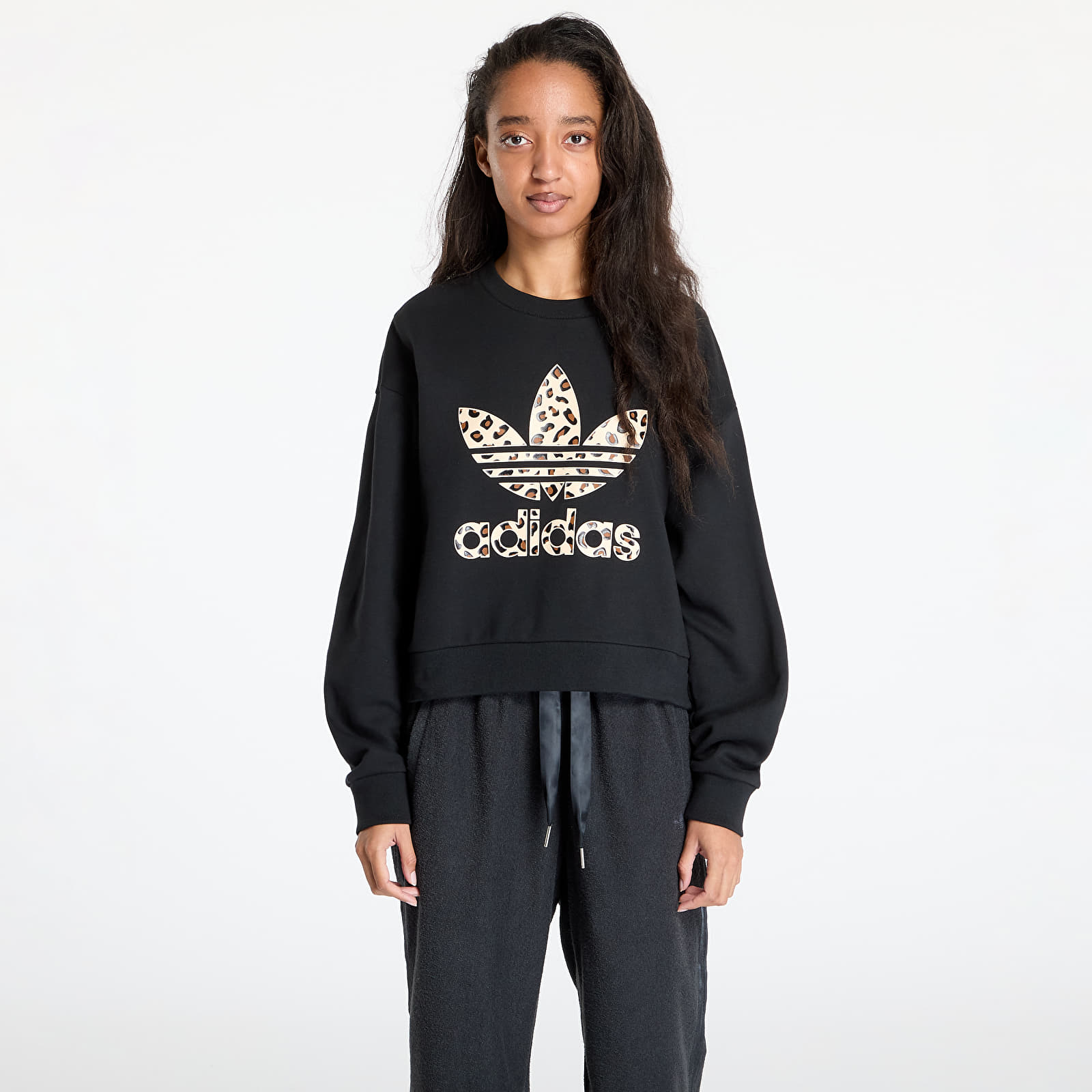 Bluzy damskie adidas Leopard Sweatshirt Black