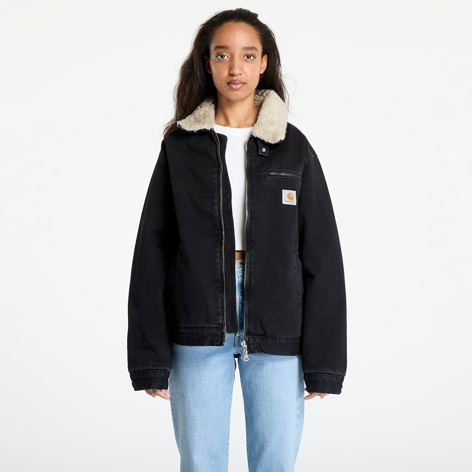Μπουφάν Carhartt WIP Herald Jacket UNISEX Black/ Wall Stone Washed