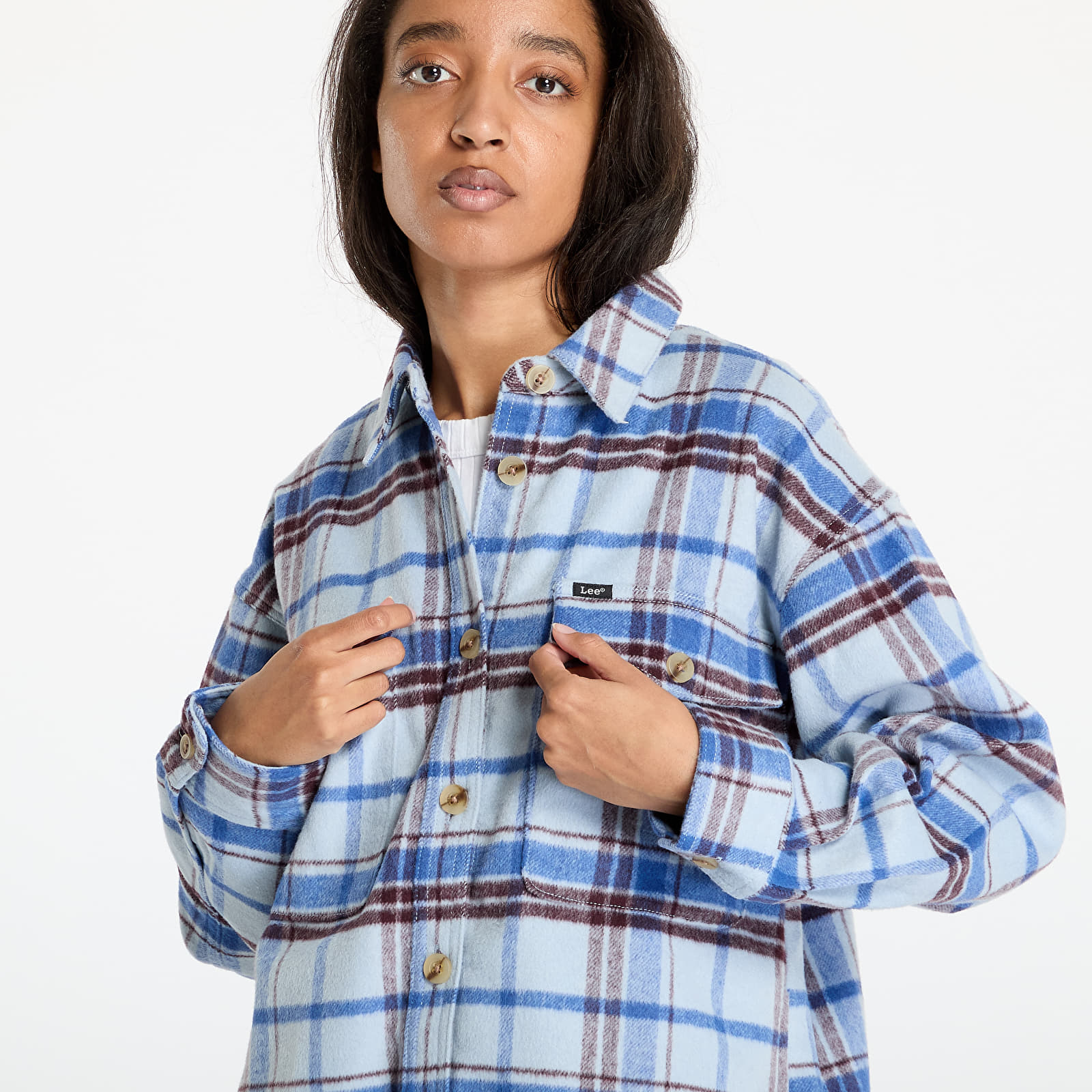 Hemden für Frauen Lee Working West Overshirt Exploded Shy Blue