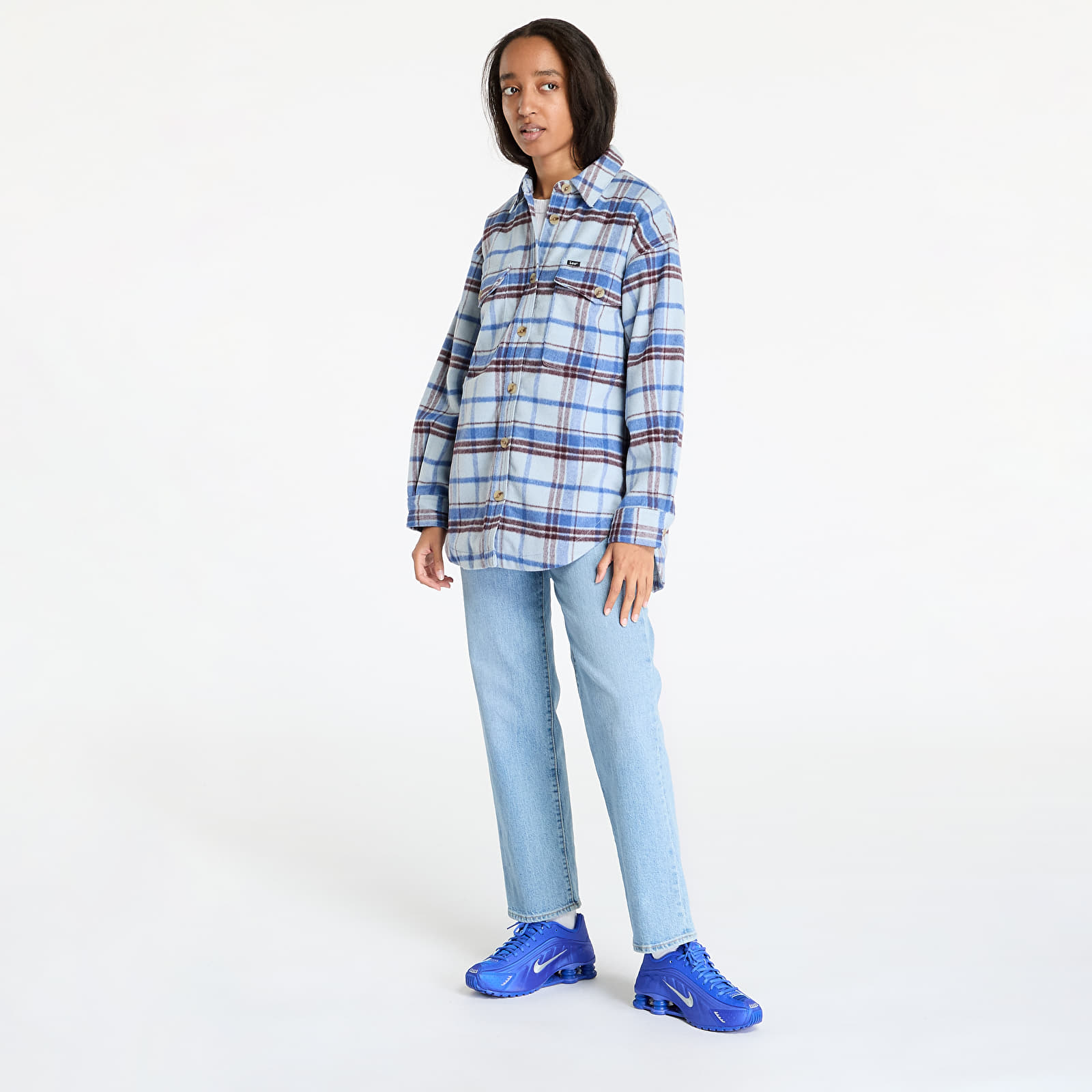 Hemden für Frauen Lee Working West Overshirt Exploded Shy Blue