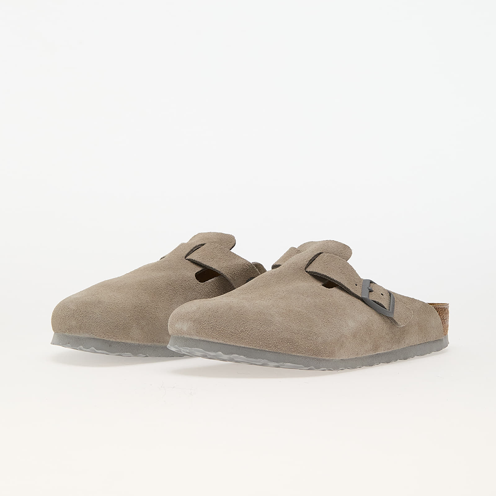Scarpe uomo Birkenstock Boston Suede Leather Stone Coin