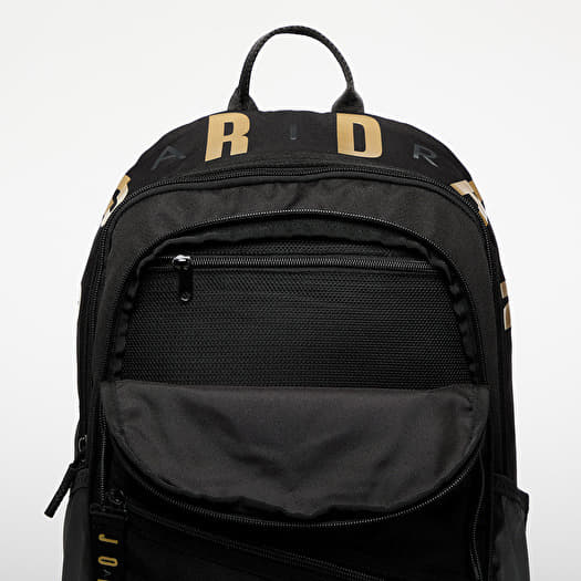 Jordan backpack black and gold shop