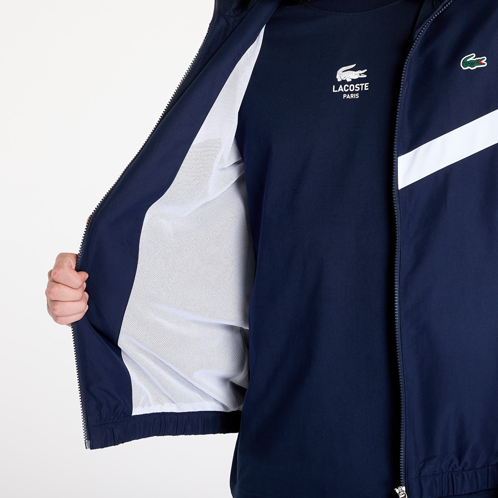 Jacken LACOSTE Tennis Monogram Track Jacket Navy Blue/ White