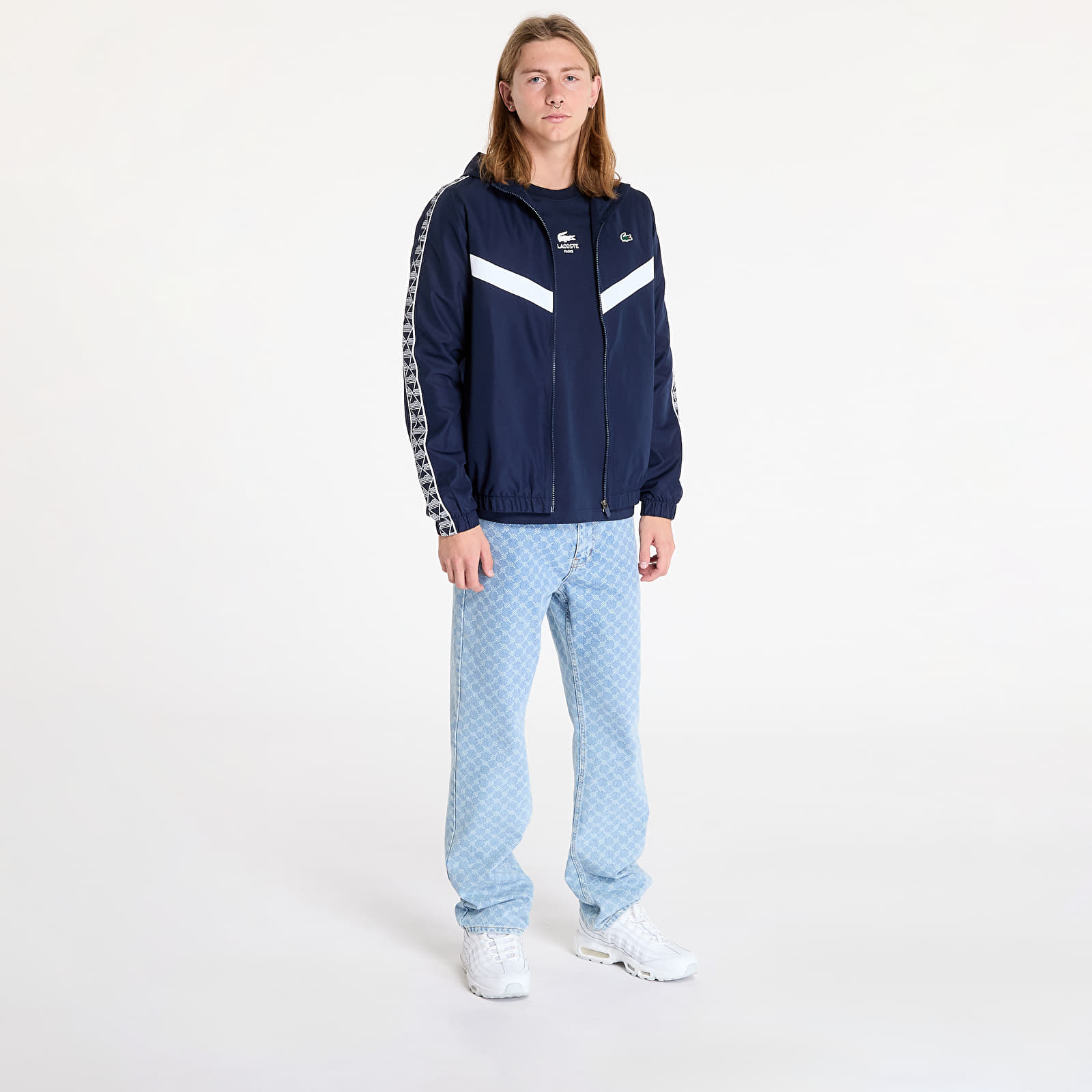 Jacken LACOSTE Tennis Monogram Track Jacket Navy Blue/ White
