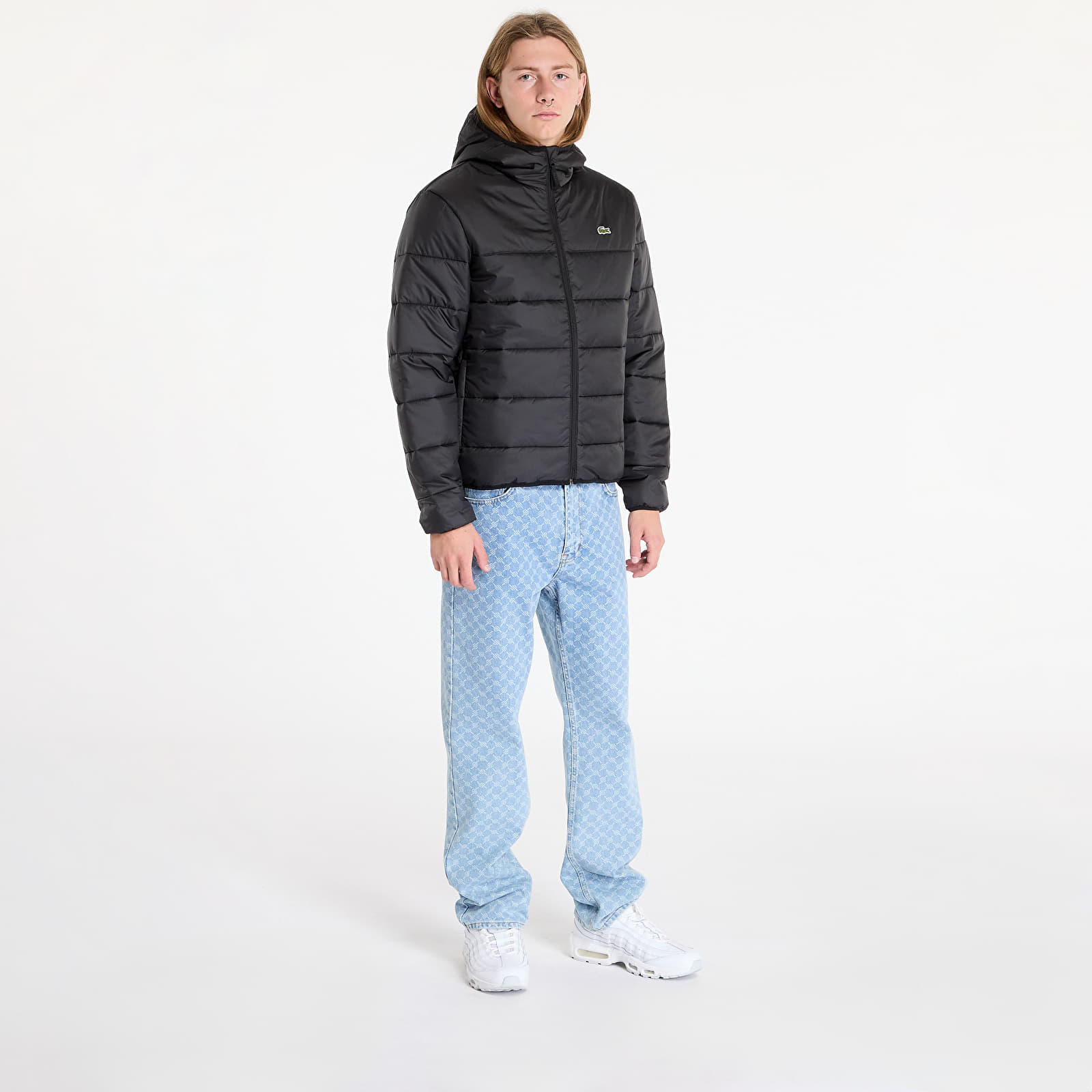 Moške jakne LACOSTE Men's Water-Repellent Quilted Puffer Jacket Black/ Black