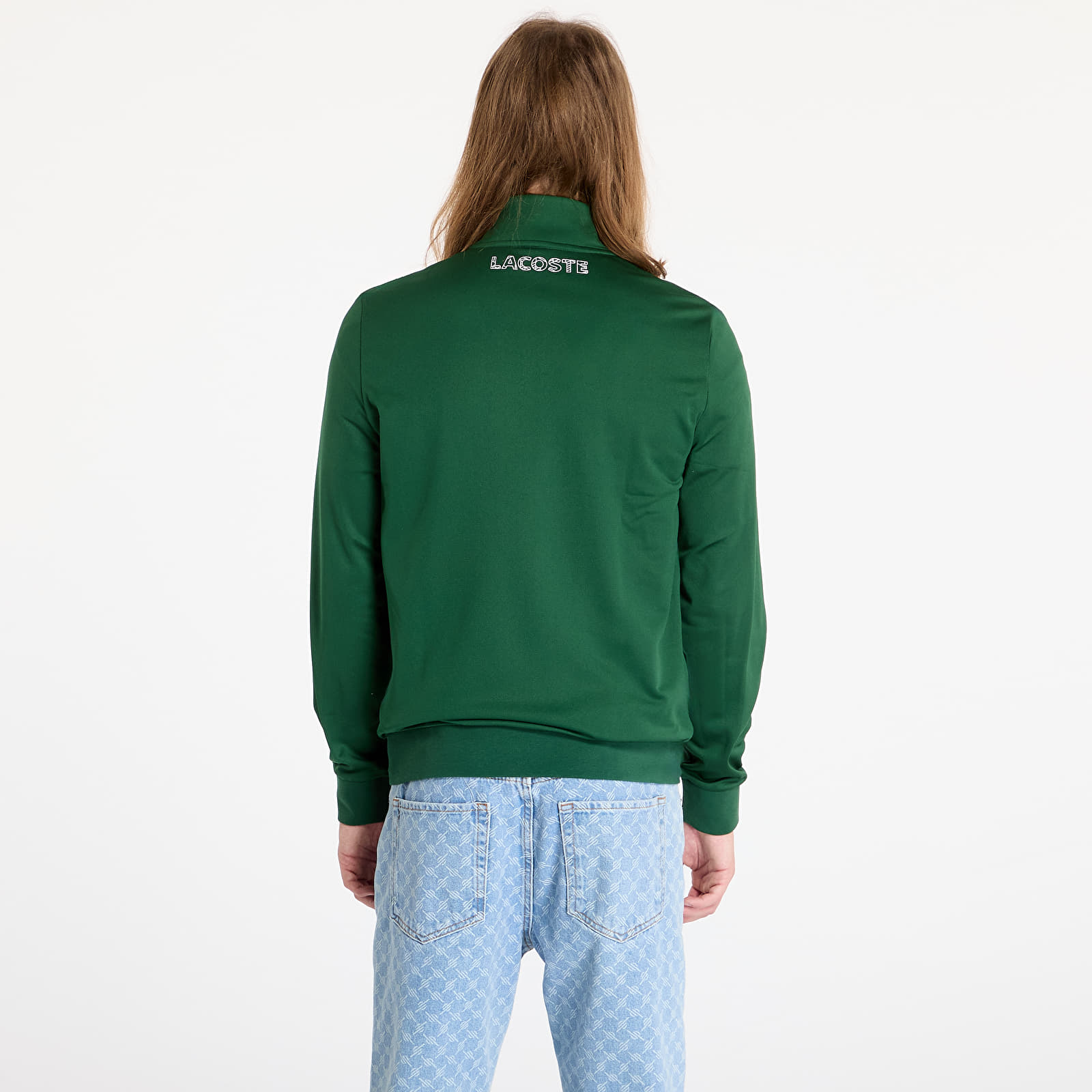 Mikine LACOSTE Sweatshirts Green/ White-Navy Blue