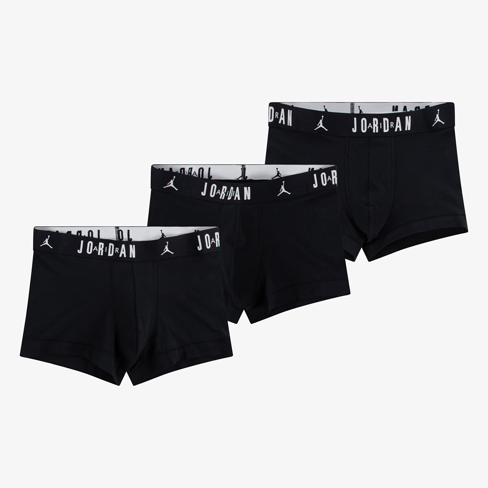 Calzoncillos de boxer Jordan Mens Flight Cotton 3-Pack Trunk Black