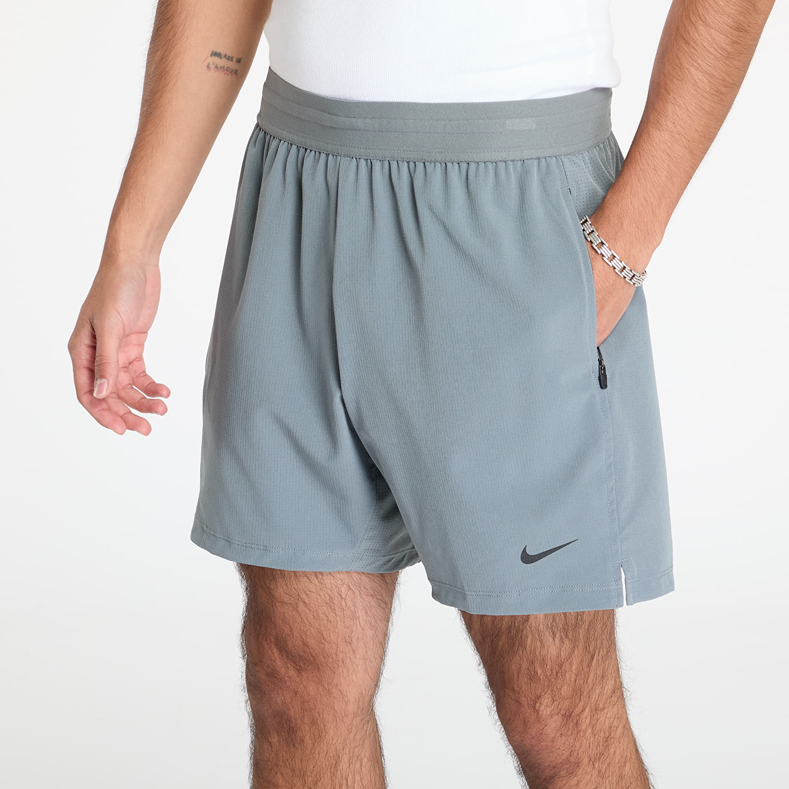 Pantalones cortos para hombre Nike Flex Rep 4.0 Men's Dri-FIT 7" Unlined Fitness Shorts Smoke Grey/ Black/ Black