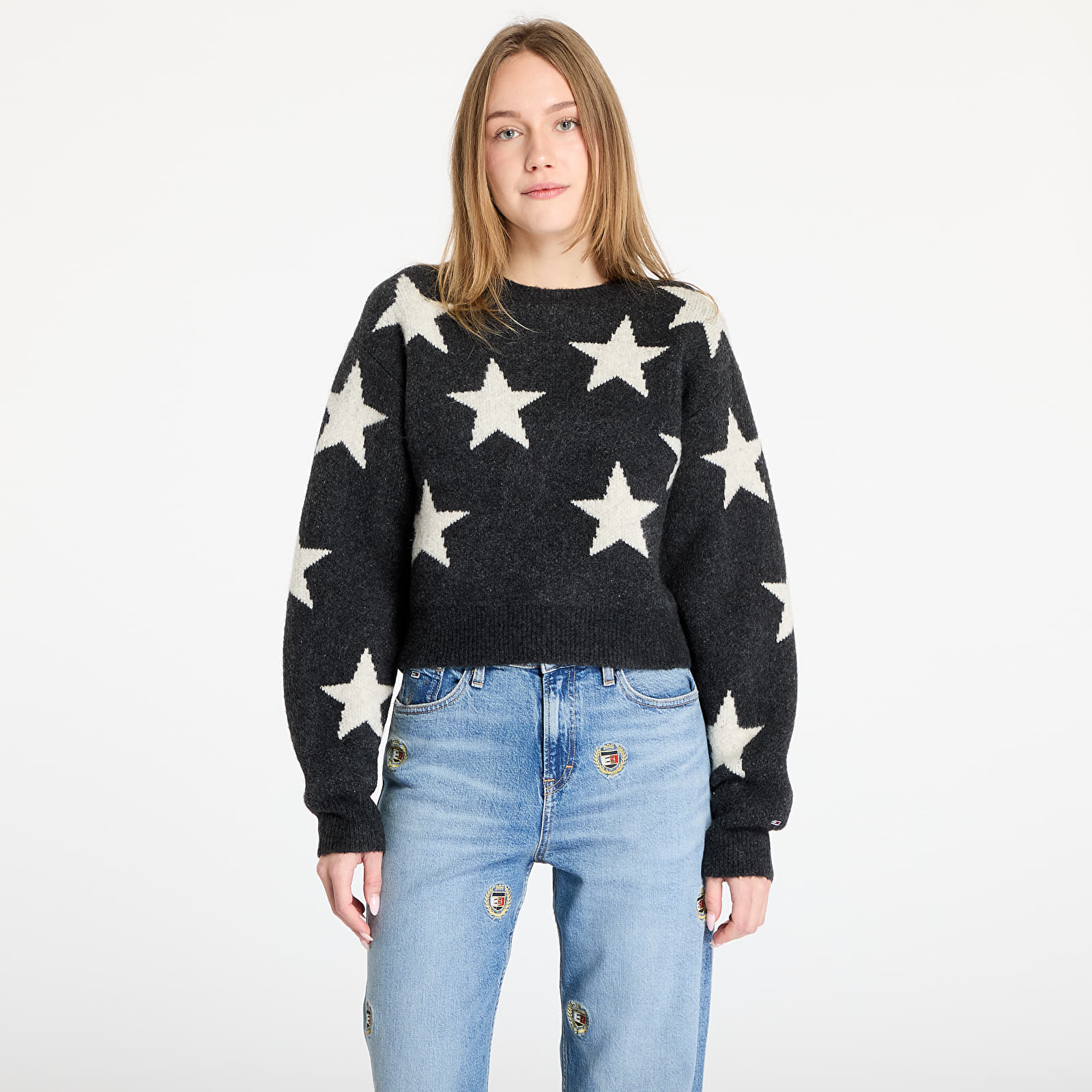 Jerséis de mujer Tommy Jeans Star Patern Sweater Black
