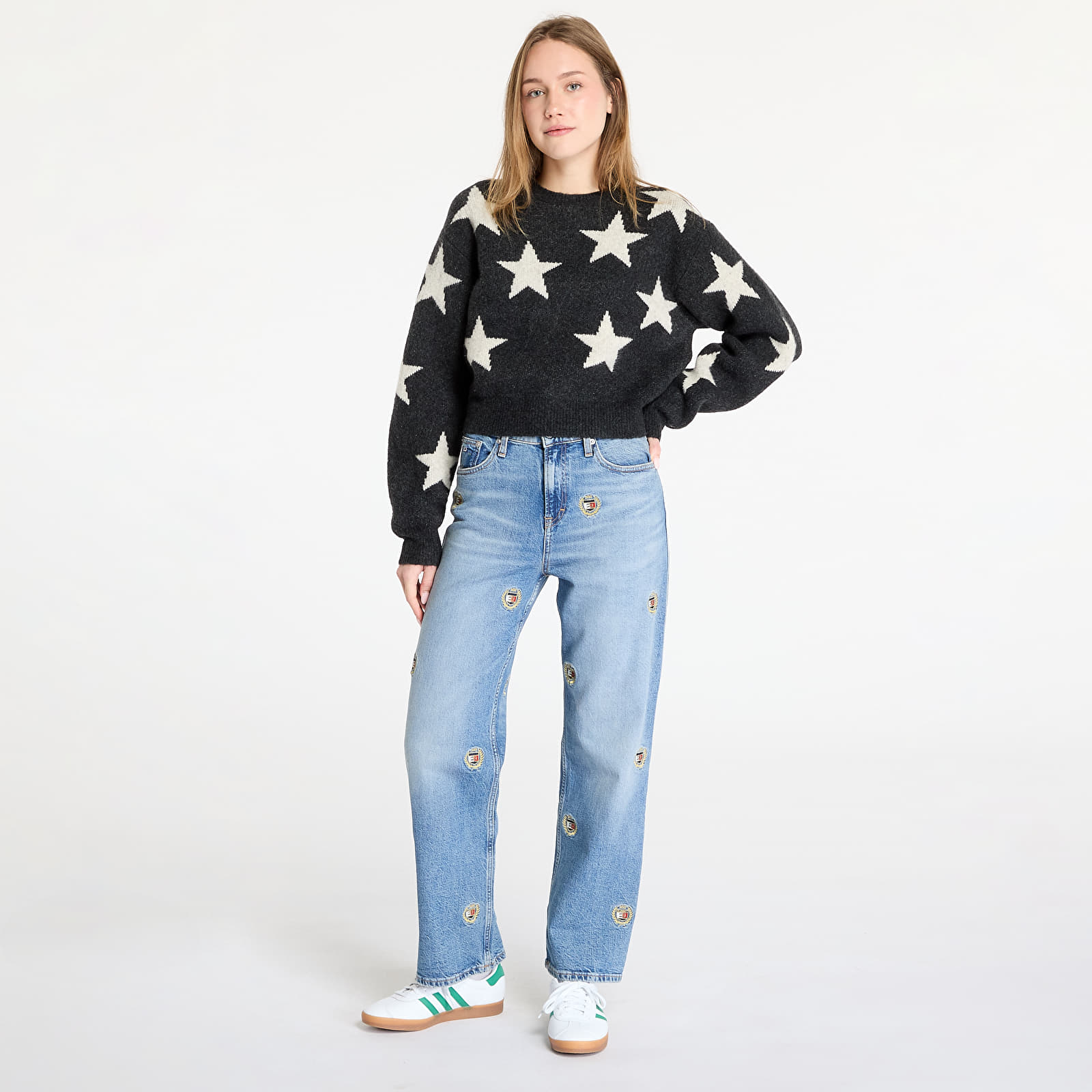Jerséis de mujer Tommy Jeans Star Patern Sweater Black