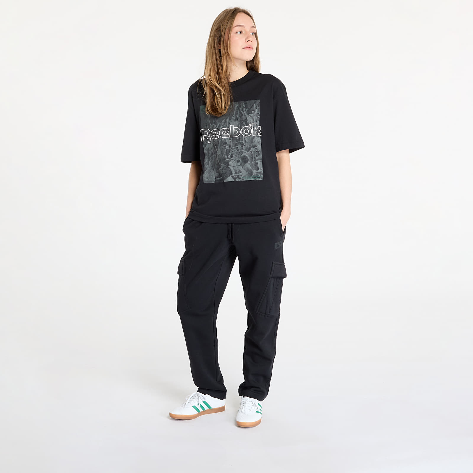 Men's sweatpants Reebok Classics Team Tradition Knit Cargo Pants UNISEX Black