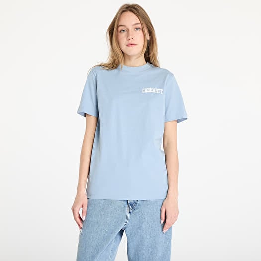 T-shirt Carhartt WIP University Script Short Sleeve T-Shirt UNISEX Dusty Ice/ White