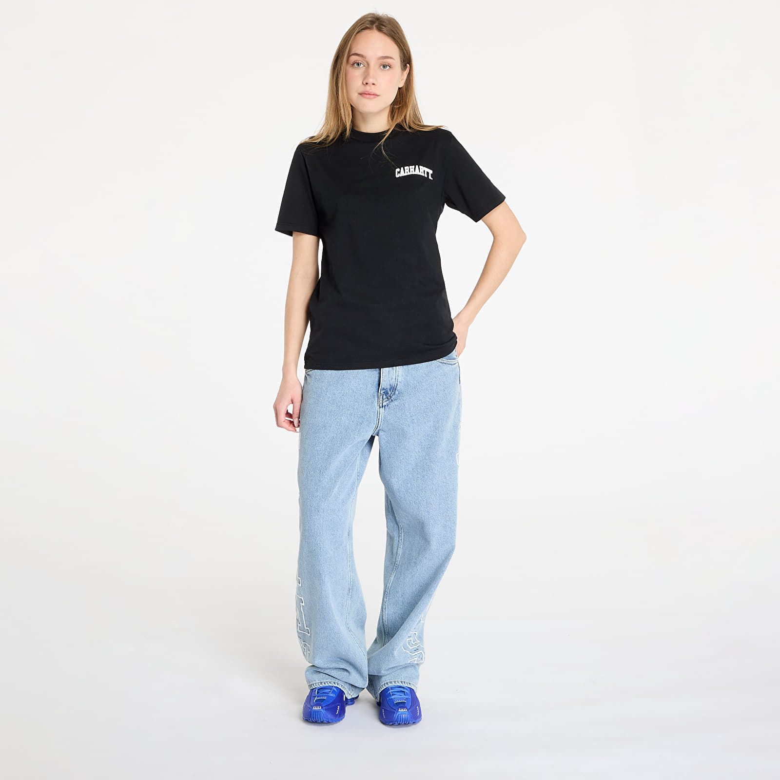 Heren T-shirts Carhartt WIP University Script Short Sleeve T-Shirt UNISEX Black/ White