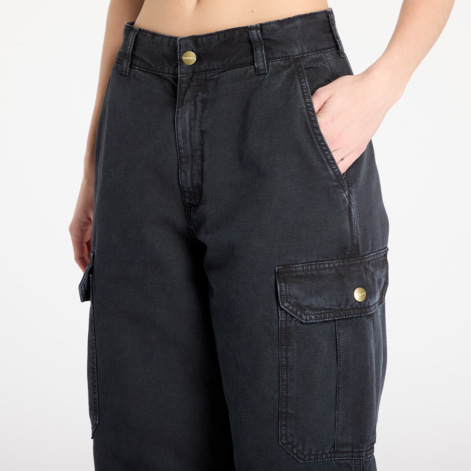 Meeste püksid Carhartt WIP Stanton Cargo Pant UNISEX Black Stone Dyed