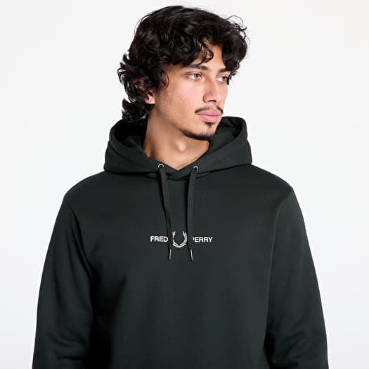 Fred perry embroidered hooded sweatshirt hotsell