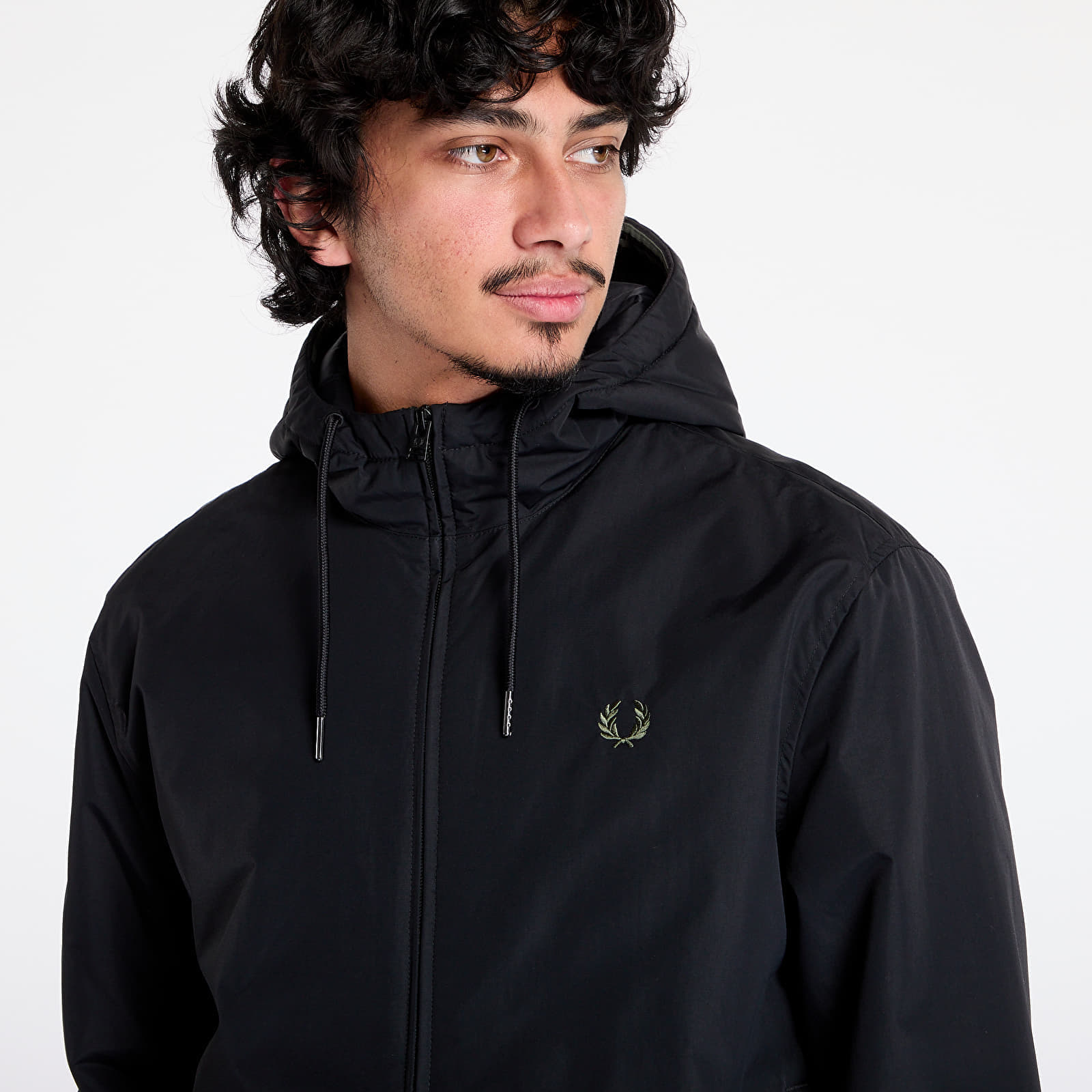 Jacheta FRED PERRY The Hooded Brentham Jacket Black - 1 | YEO