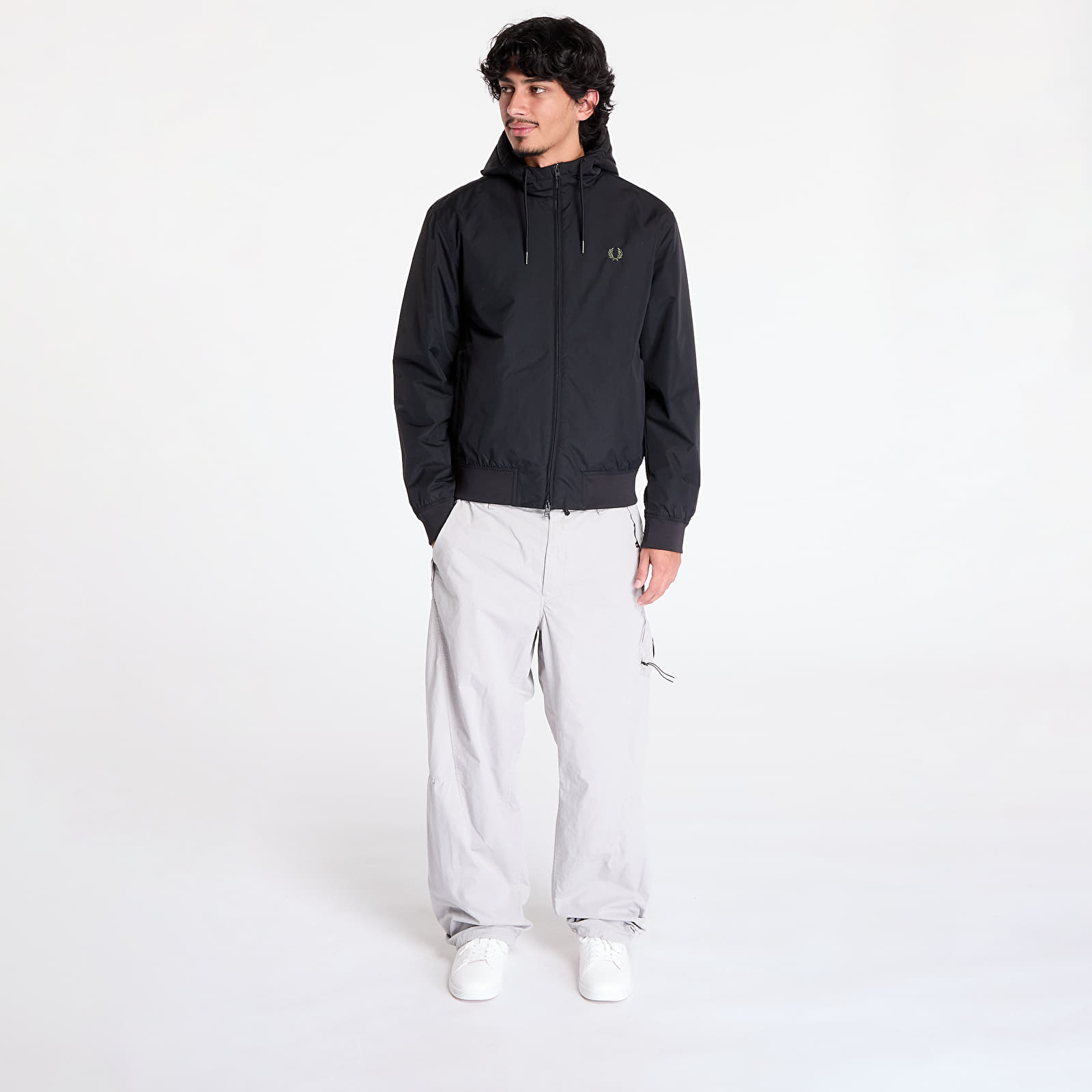 Men's jackets FRED PERRY The Hooded Brentham Jacket Black
