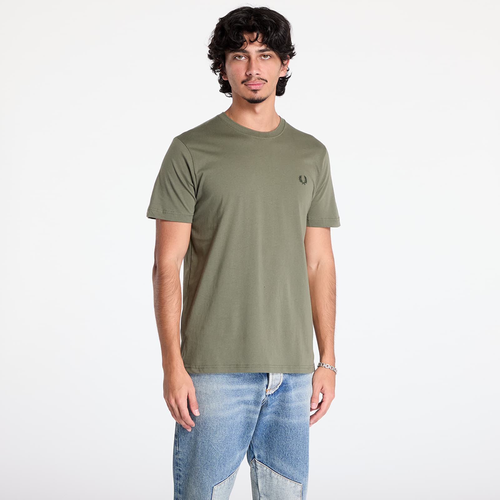 T-shirt FRED PERRY Crew Neck T-Shirt Laurel Wreath Green / Night Green M
