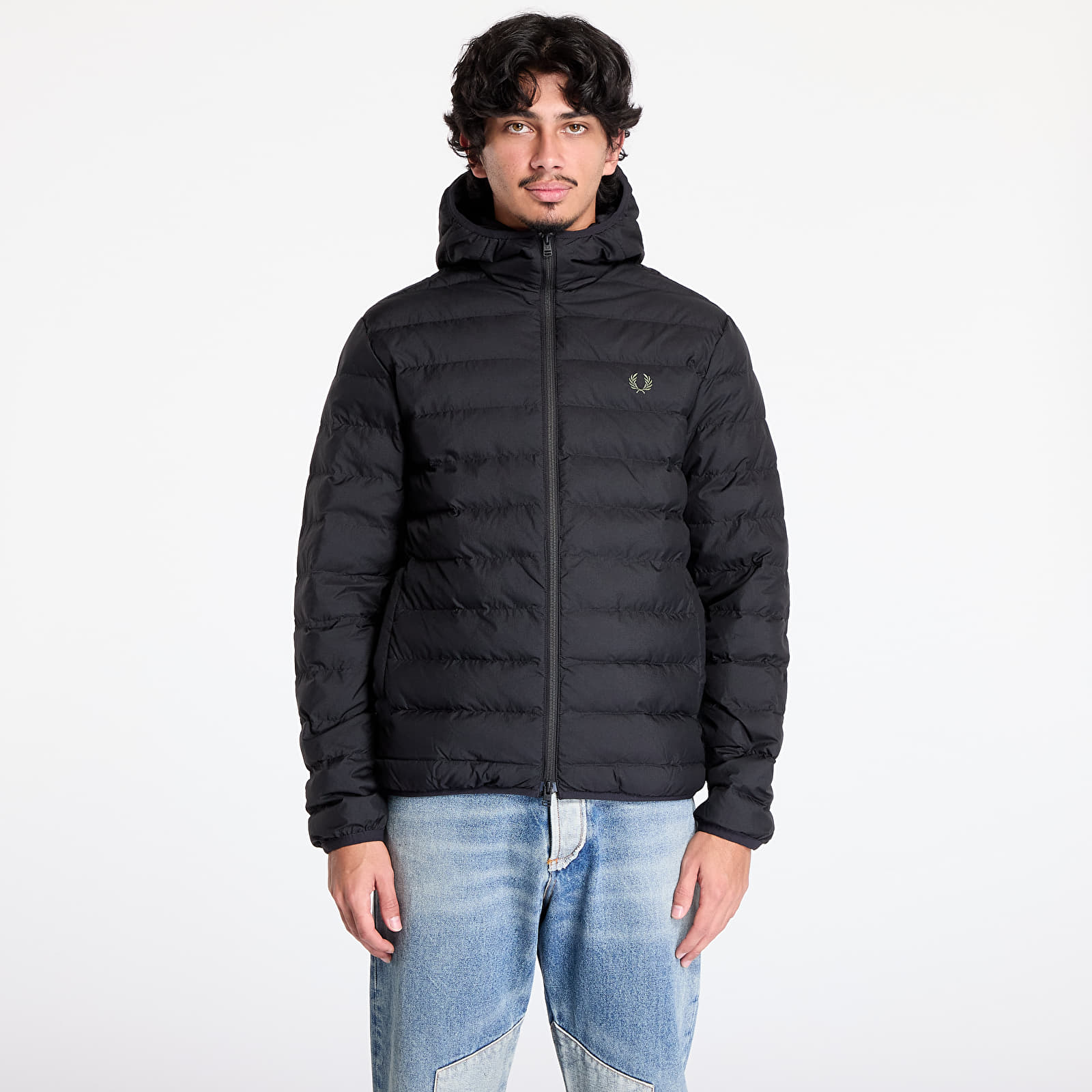 Herrenjacken FRED PERRY Hooded Insulated Jacket Black