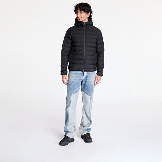 Men s jackets FRED PERRY Hooded Insulated Jacket Black Queens