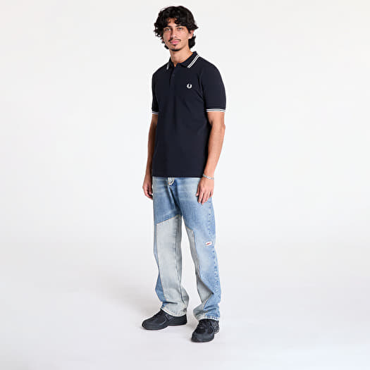 Tシャツ・カットソー FRED PERRY FP TWIN TIPPED FRED PERRY SHIRT T-shirts FRED PERRY The Twin Tipped Fp Shirt Navy/ White
