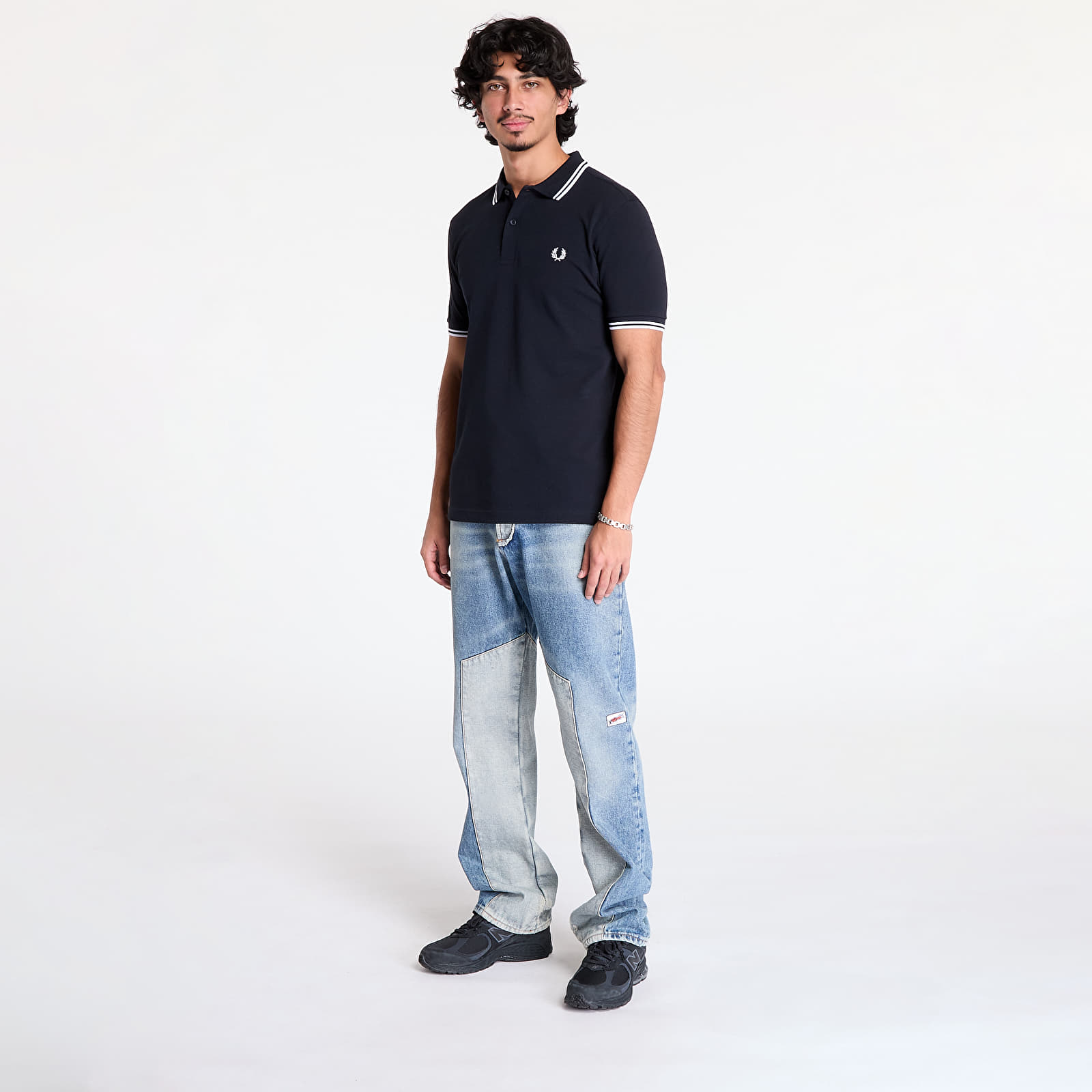 T-särgid FRED PERRY The Twin Tipped Fp Shirt Navy/ White