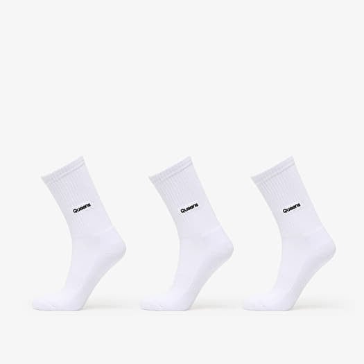 Queens Essential Basic Crew Socks 3-Pack White
