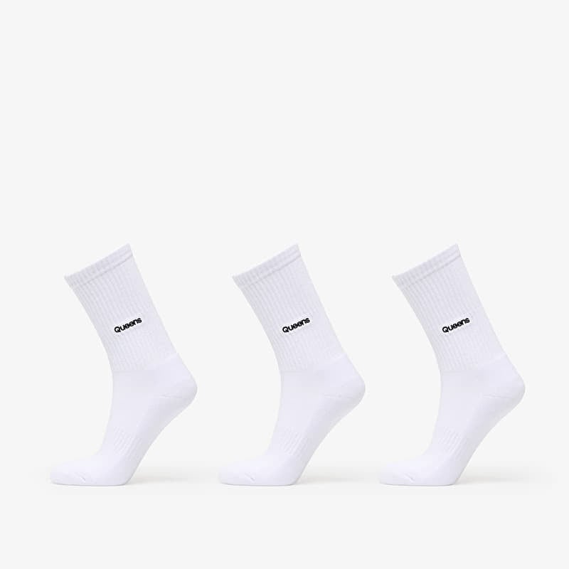 Queens Essential Basic Crew Socks 3-Pack White