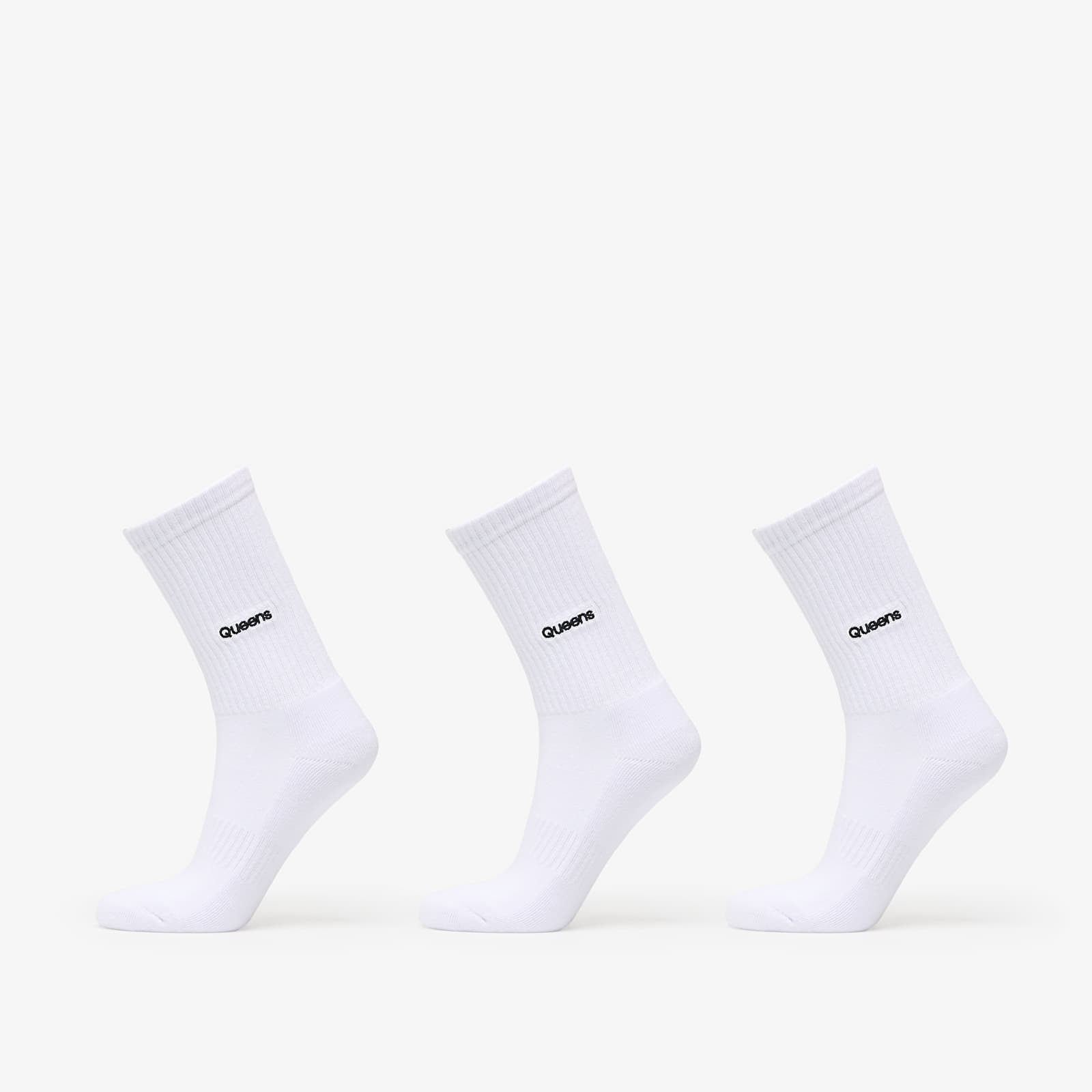 Nogavice  Queens Essential Basic Crew Socks 3-Pack White
