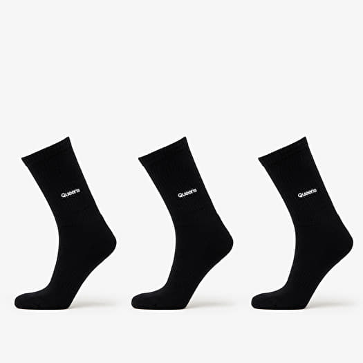 Queens Essential Basic Crew Socks 3-Pack Black