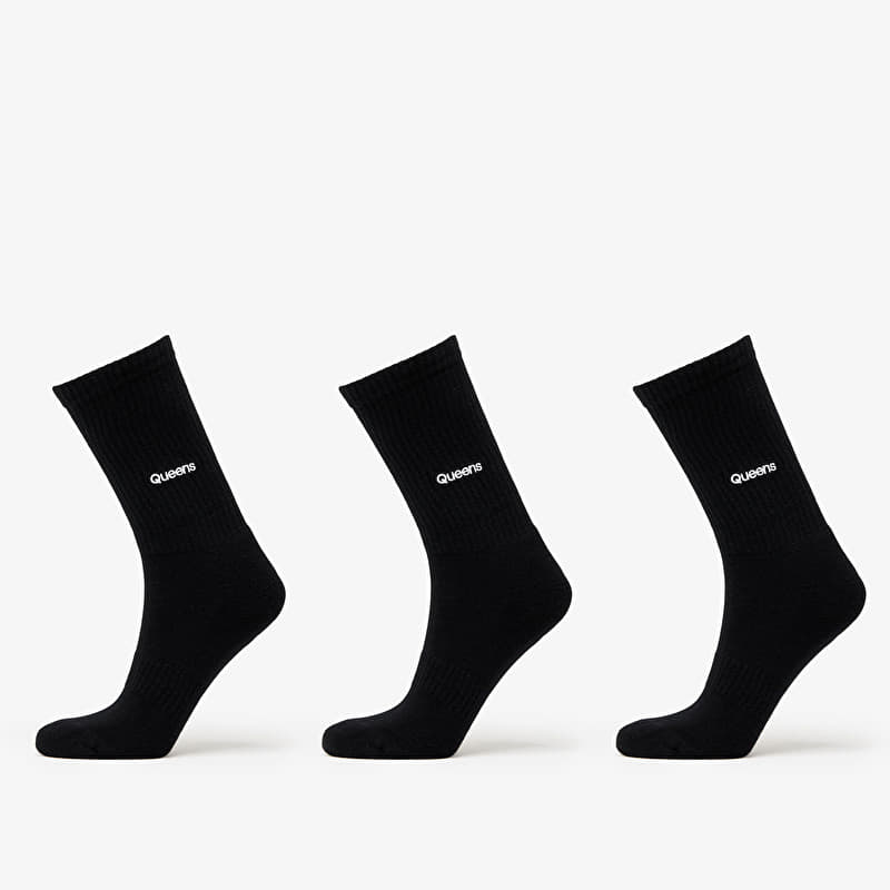 Queens Essential Basic Crew Socks 3-Pack Black