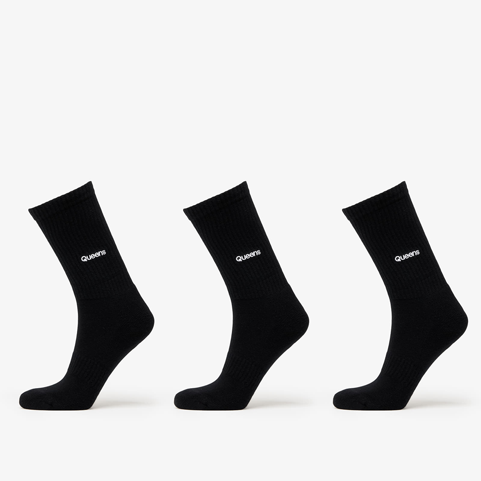 Ponožky Queens Essential Basic Crew Socks 3-Pack Black