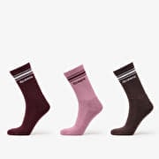 Queens Essential Basic Crew Socks 3-Pack Mauve/ Dust Pink/ Pink