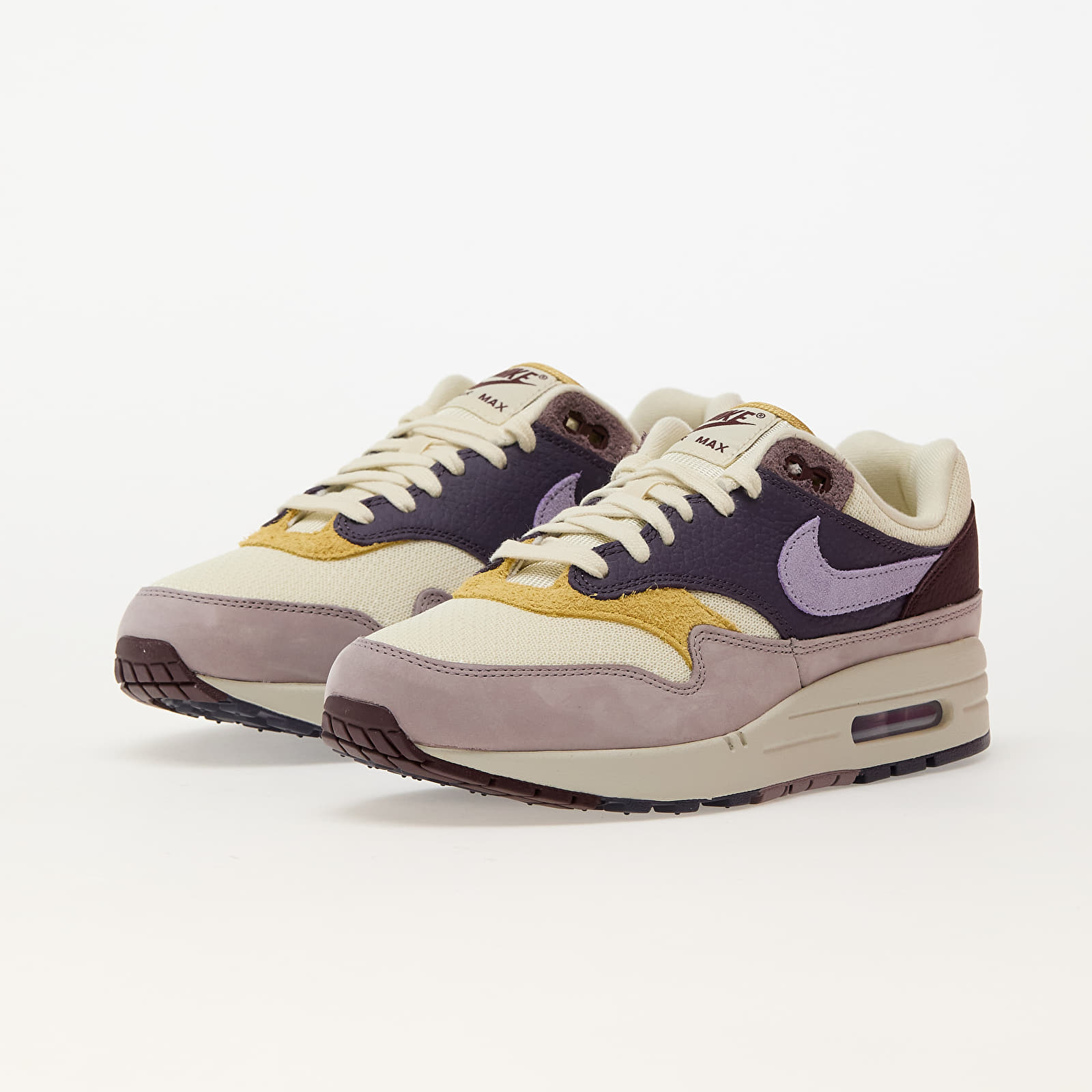 Air max 1 purple yellow deals