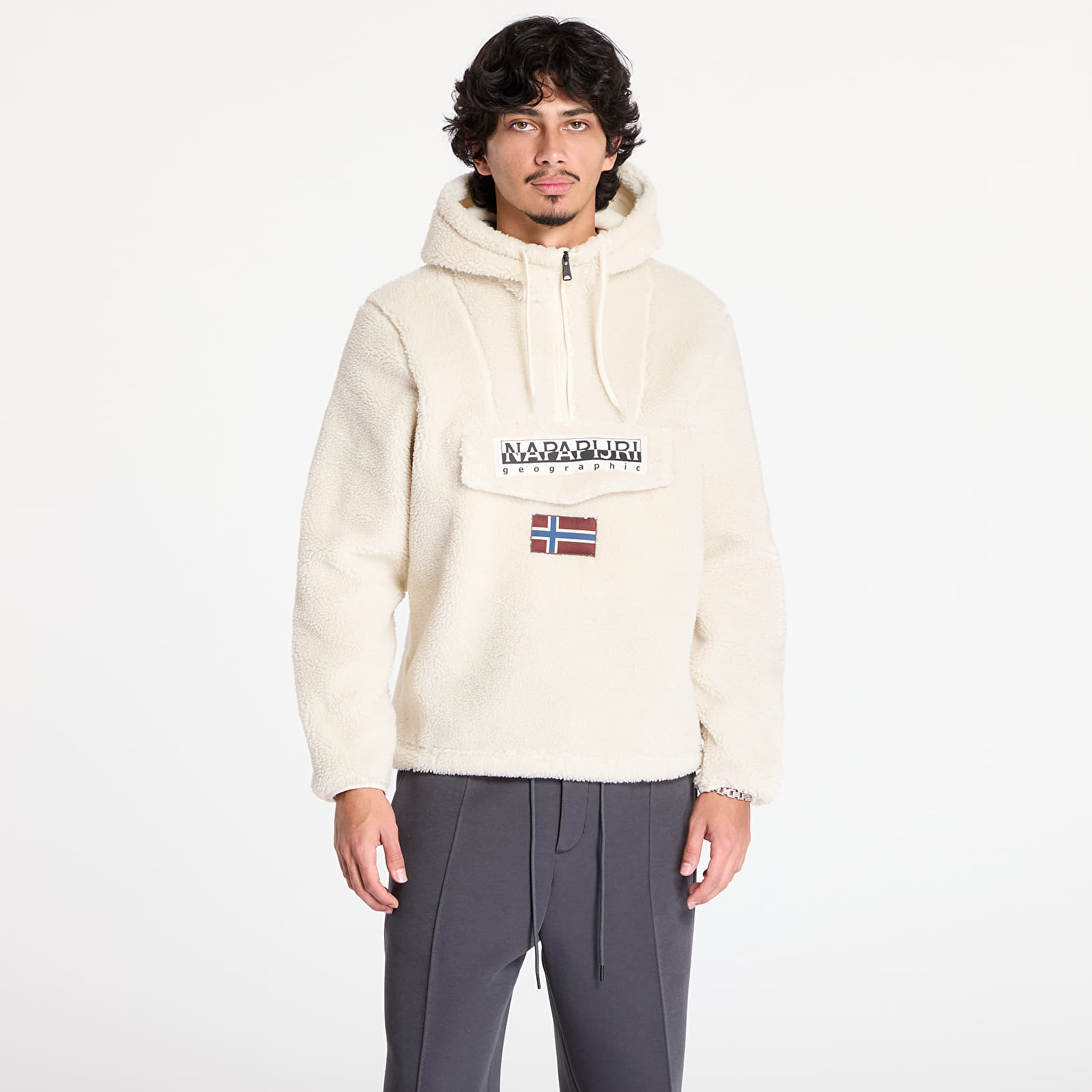 Men's sweatshirts Napapijri T-Burgee Curly Hoodie Beige Dimity