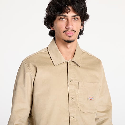 Herren-Hemden Dickies Corduroy Long Sleeve Shirt Khaki Queens