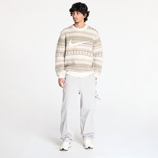 Sweaters Nike Life Fair Isle Swoosh Sweater Light Orewood Brown Sail Khaki Queens