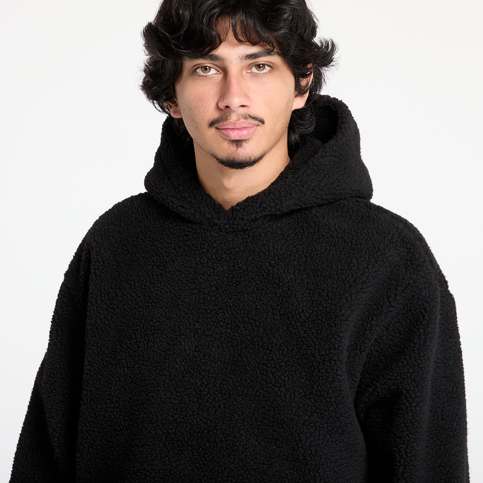 Herren-Sweatshirts Urban Classics Oversized Teddy Hoody Black
