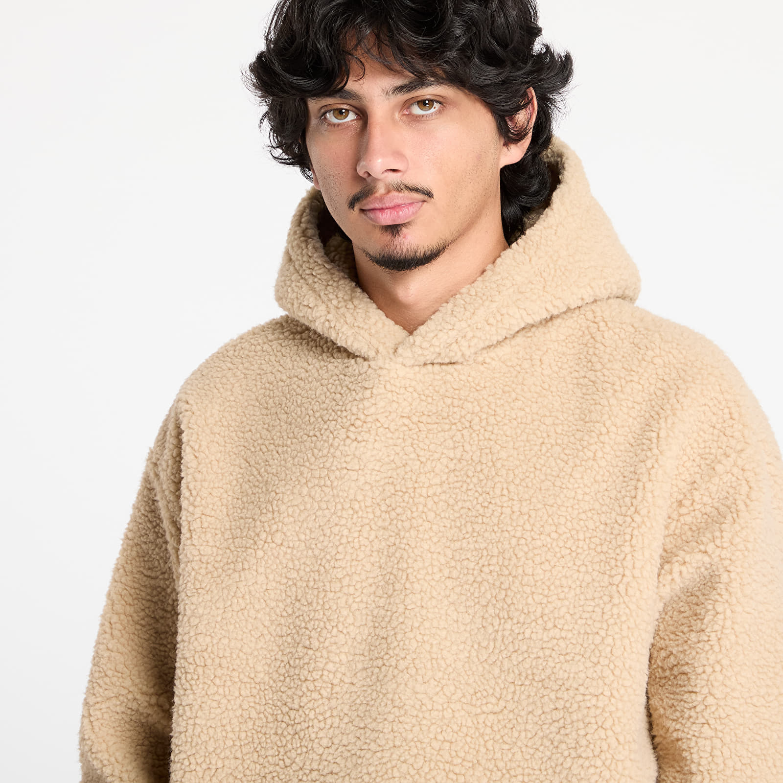 Sweatshirts Urban Classics Oversized Teddy Hoody Union Beige