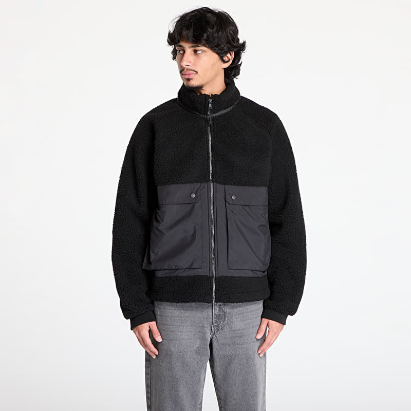 Bunda Urban Classics Short Raglan Sherpa Jacket Black