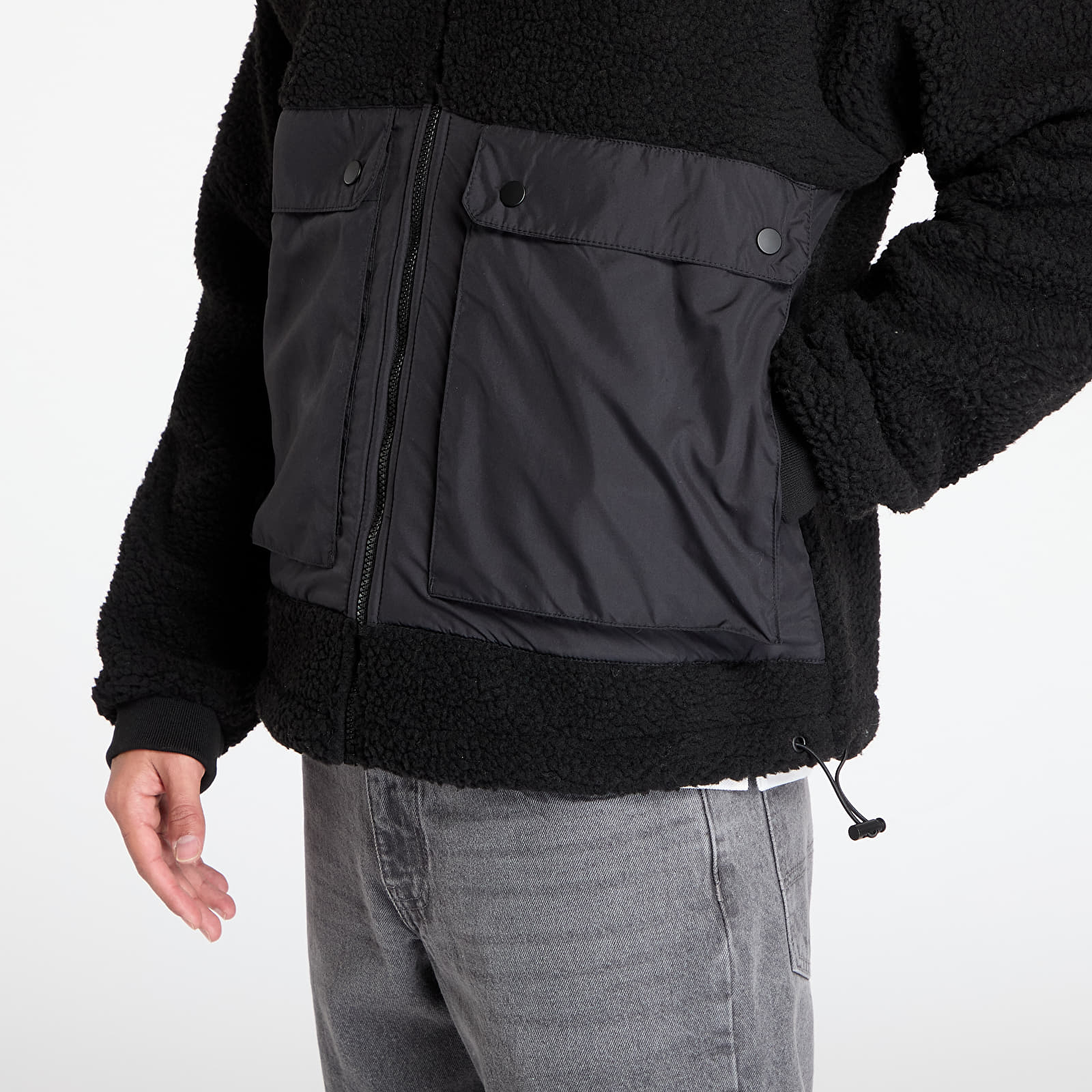 Herrenjacken Urban Classics Short Raglan Sherpa Jacket Black