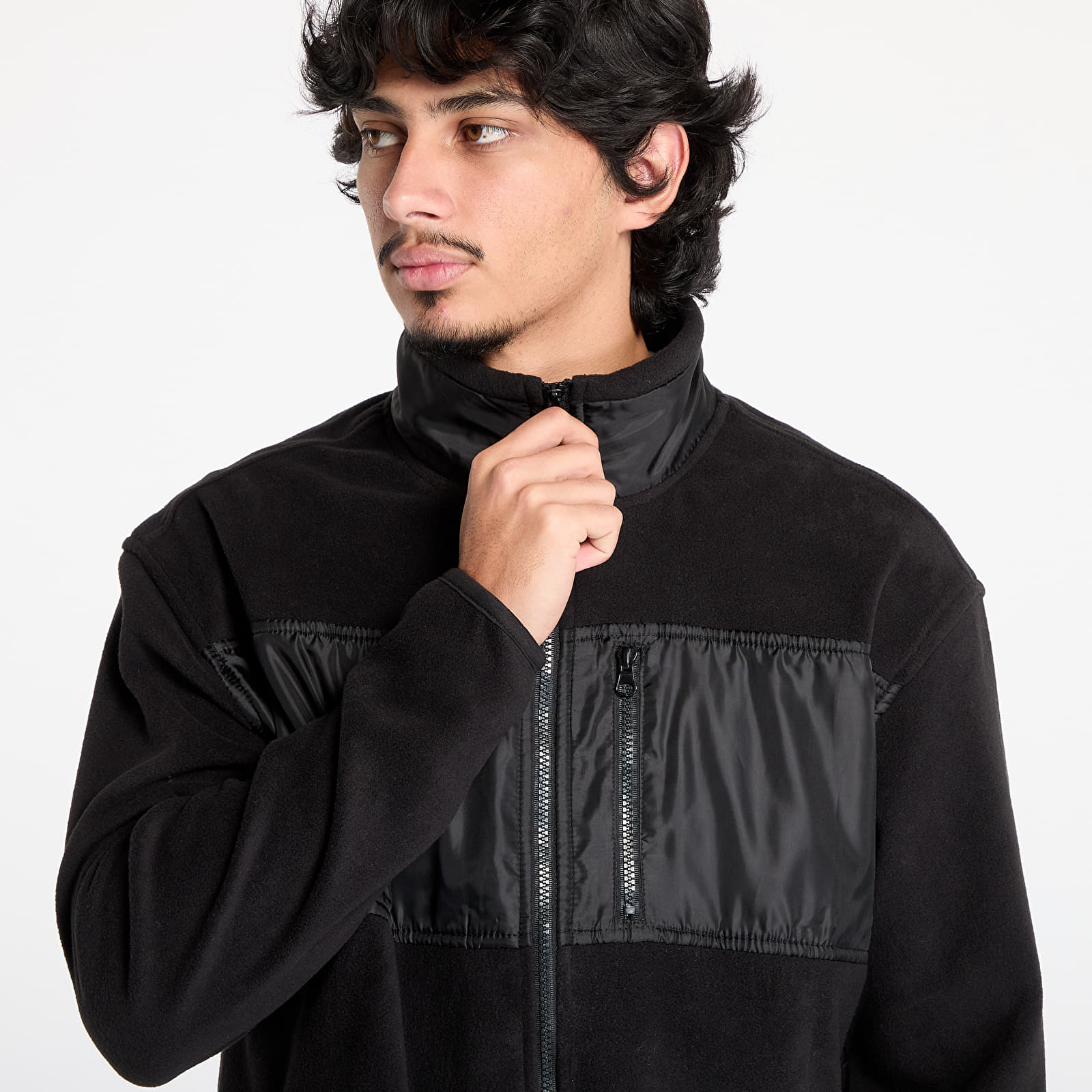 Herenjassen Urban Classics Patched Micro Fleece Jacket Black