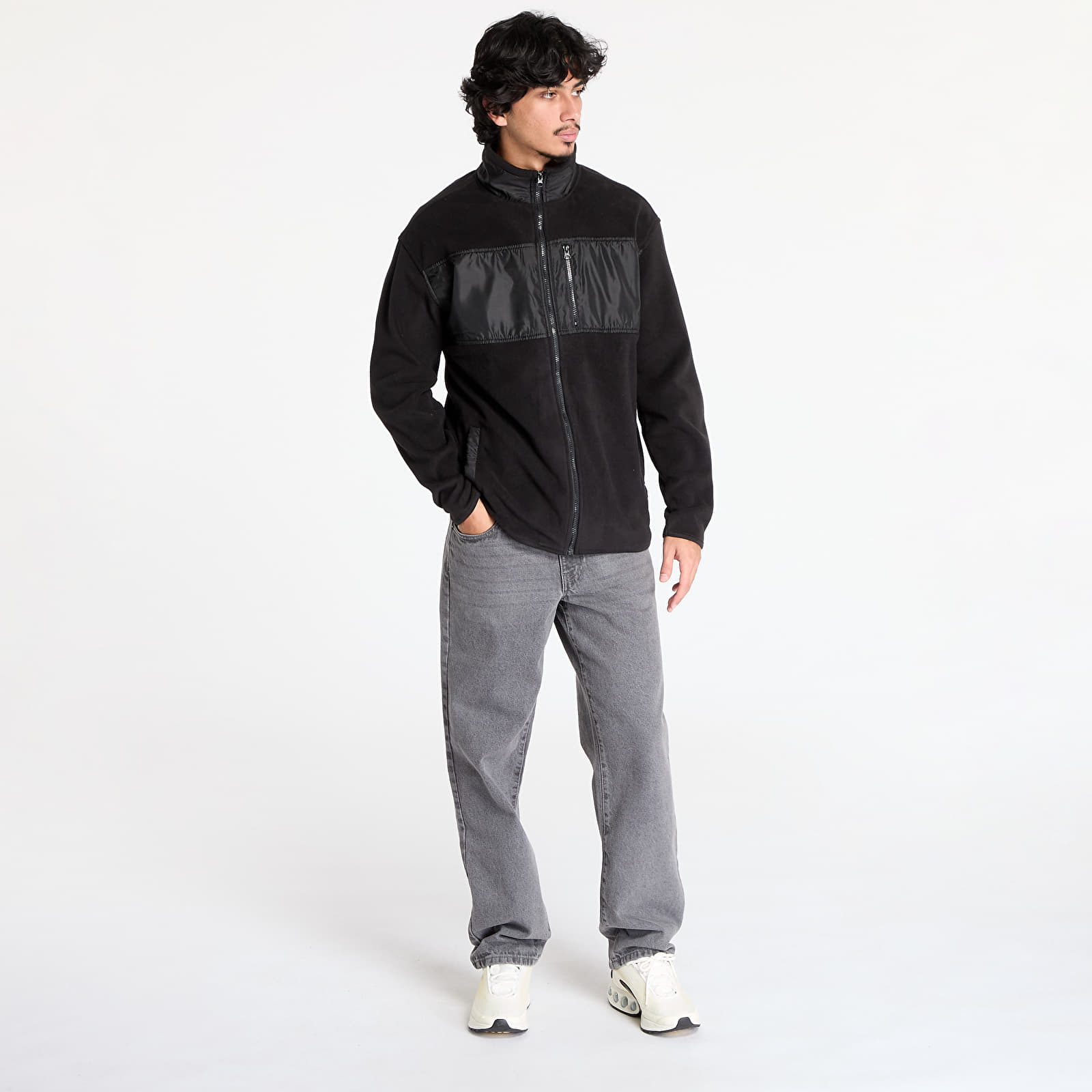 Herenjassen Urban Classics Patched Micro Fleece Jacket Black