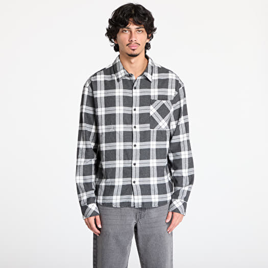 Urban Classics Boxy Dark Checked Shirt Grey/ White