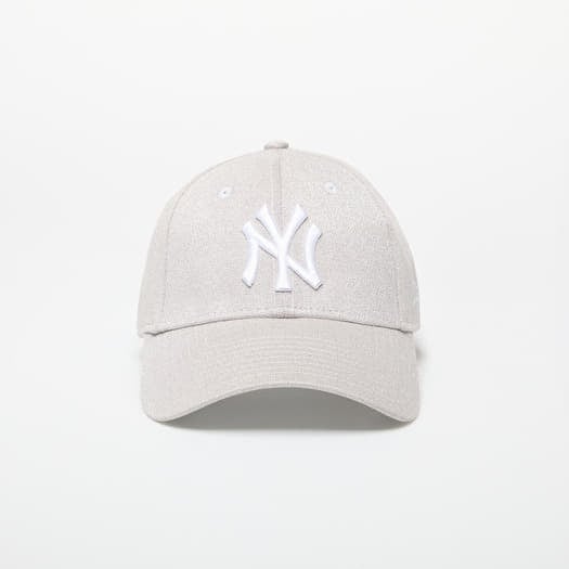Kapa New Era New York Yankees MLB Womens Glitter 9FORTY Adjustable Cap Metalic Silver/ White