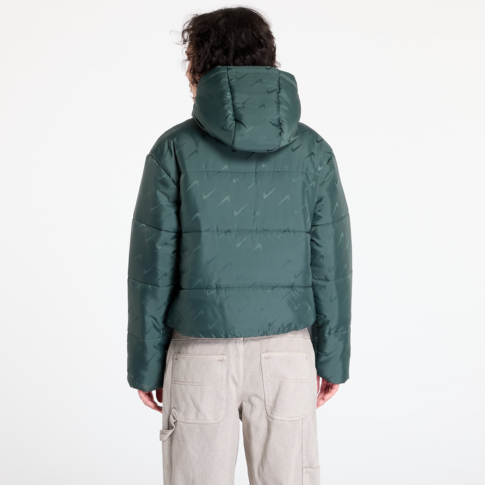 Naisten takit Nike Sportswear Classic Women's Loose Therma-FIT Puffer Jacket Vintage Green/ White